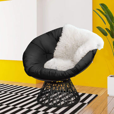 Goflame Rattan Round Papasan Chair