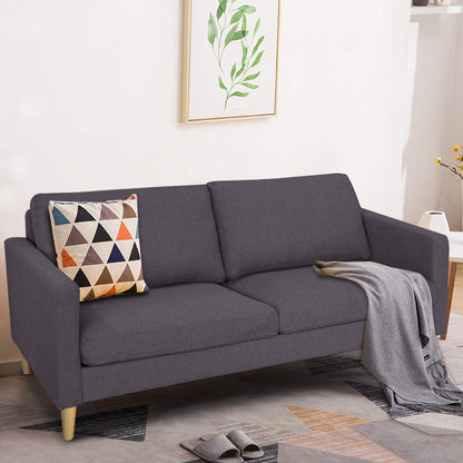 Goflame Modern Upholstered Accent Sofa, Fabric Futon Sofa Bed