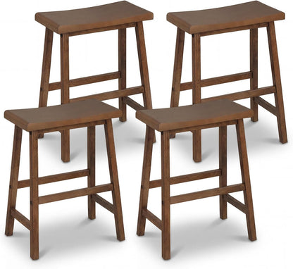 Goflame 24 Inch Counter Height Saddle Bar Stools with Footrest (2/4)
