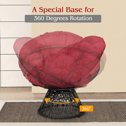 Goflame Rattan Round Papasan Chair