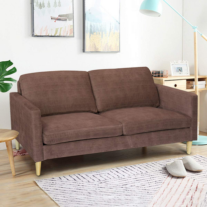 Goflame Modern Upholstered Accent Sofa, Fabric Futon Sofa Bed