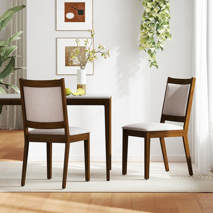 Goflame Upholstered Dining Chairs Set of 2/4, Modern Farmhouse Kitchen Chairs w/Padded Backrest & Cushioned Seat, Rubber Wood Frame