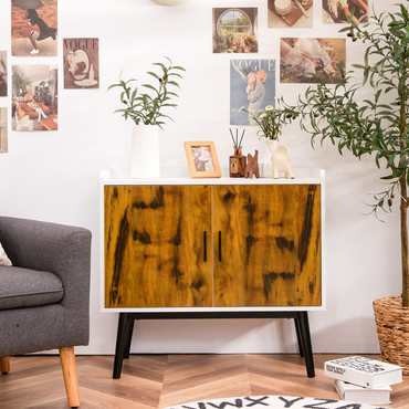 Goflame Floor Storage Cabinet Buffets Sideboard Vintage Accent Cabinet