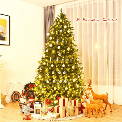 7.5ft Prelit Christmas Tree, Premium Hinged Artificial Fir Tree - GoflameUS