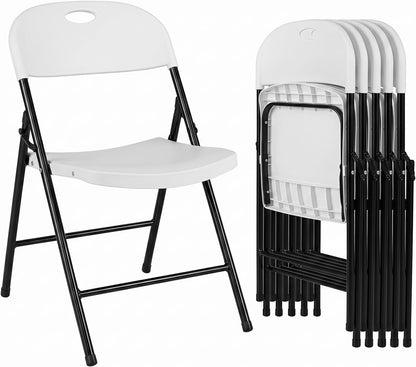 Goflame Plastic Folding Chair | Portable Stackable Commercial Seats with Ergonomic Backrest