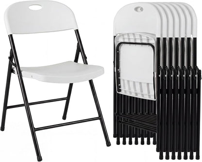Goflame Plastic Folding Chair | Portable Stackable Commercial Seats with Ergonomic Backrest