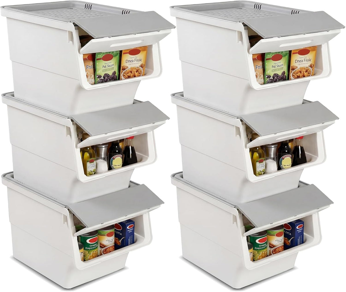 Goflame Plastic Stackable Storage Bins with Lids & Wheels