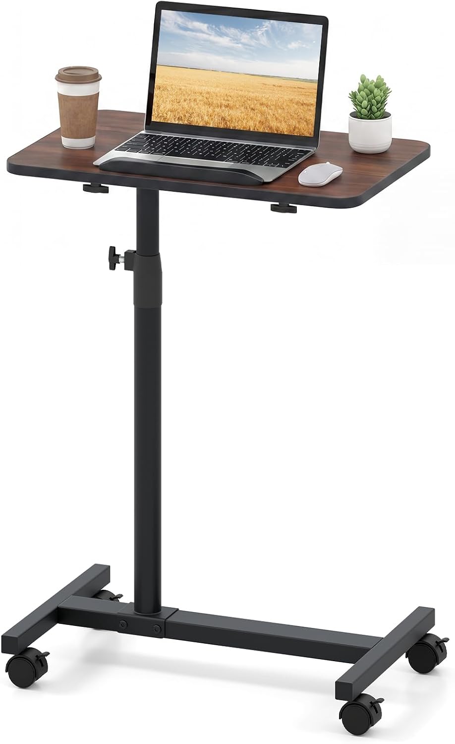 Goflame Overbed Table with Wheels Medical Adjustable Bedside Table