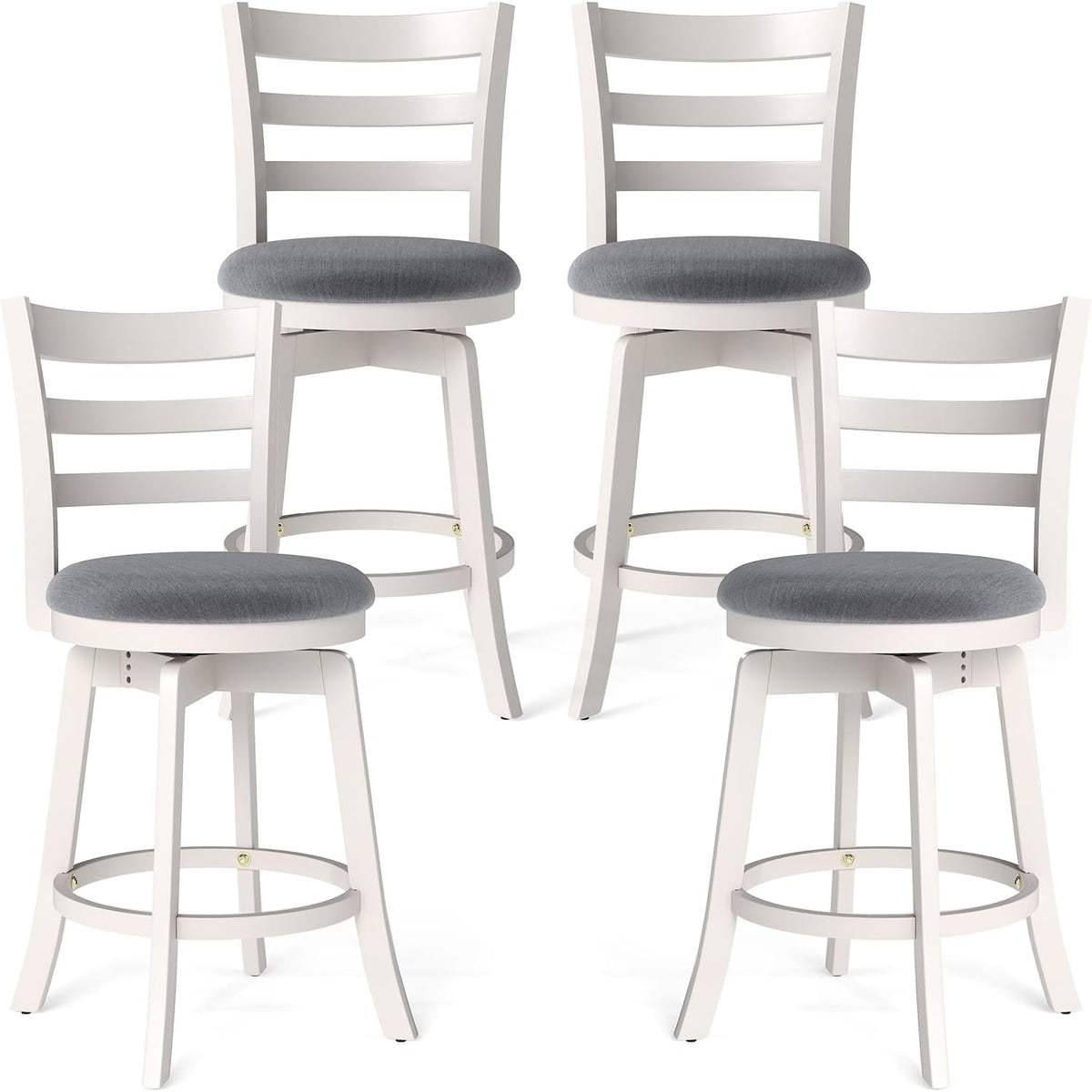Goflame 25" Counter Height Stools Set of 2/4 with Fabric Upholstered Seat