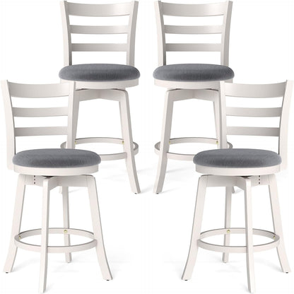Goflame 25" Counter Height Stools Set of 2/4 with Fabric Upholstered Seat
