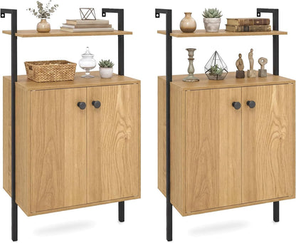 Goflame 38" Tall Bookshelf with Storage Cabinet (1/2)