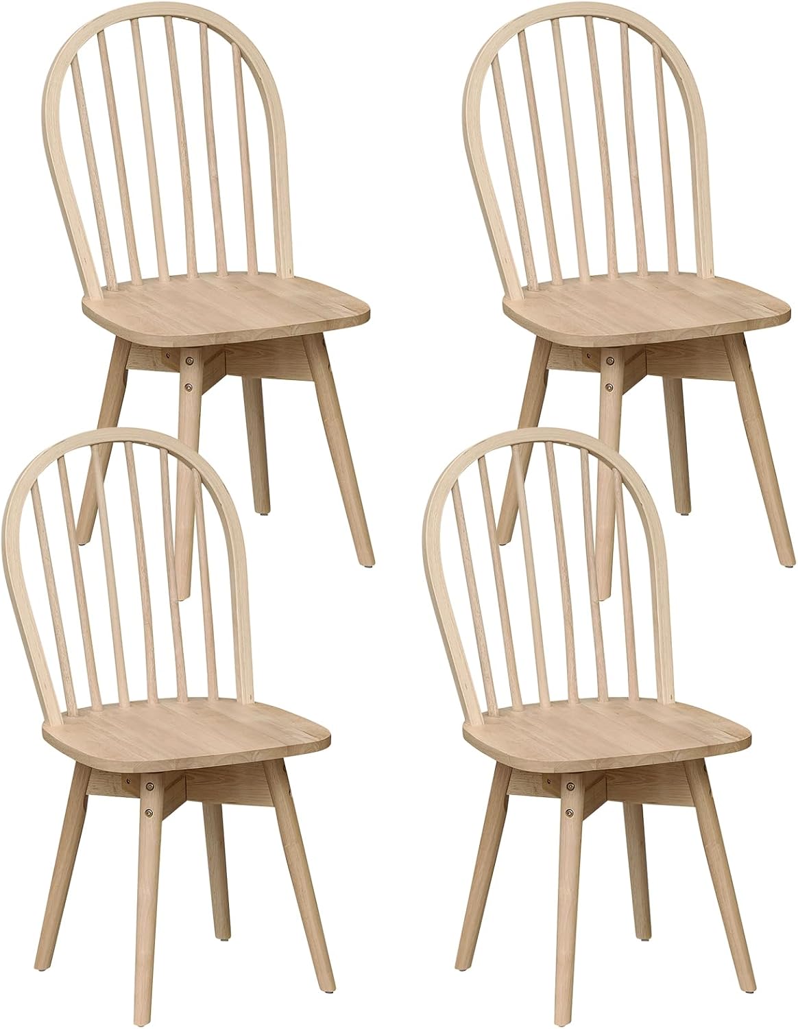 Goflame Windsor Dining Chairs Set of 2/4 Farmhouse Swivel Kitchen Chairs with Spindle Back