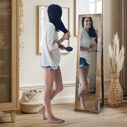 Jewelry Cabinet with Full-length Mirror, Jewelry Storage Organizer with Makeup Mirror