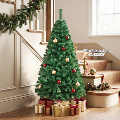 5FT PVC Artificial Green Christmas Tree Home Holiday Décor with Metal Stand 350 Branches Holiday Indoor Decoration