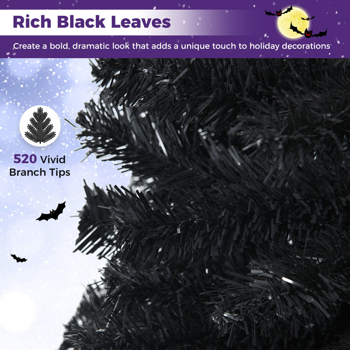 6ft Pencil Artificial Christmas Tree, Slim Christmas Tree with Metal Stand