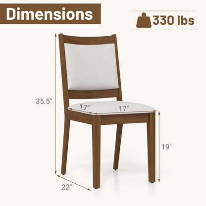 Goflame Upholstered Dining Chairs Set of 2/4, Modern Farmhouse Kitchen Chairs w/Padded Backrest & Cushioned Seat, Rubber Wood Frame