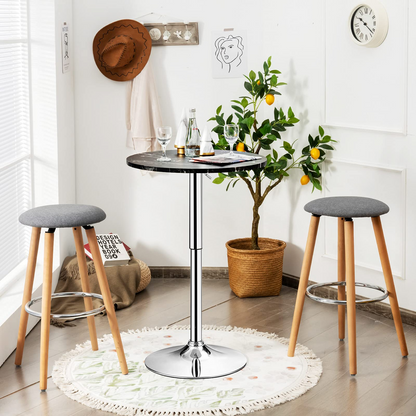 Goflame Round Pub Table Height Adjustable, 360 Degree Swivel Cocktail Pub Table, Office Bar Table