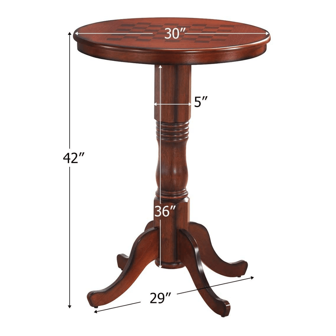 Table 42" Wooden Round Pub Pedestal Side Table - Goflameus
