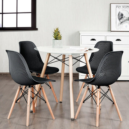 Goflame Set of 2 or 4 Modern Dining Chairs, Shell PP Lounge Side Chairs w/ Mesh Design - Goflameus