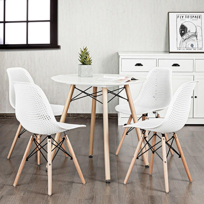 Goflame Set of 2 or 4 Modern Dining Chairs, Shell PP Lounge Side Chairs w/ Mesh Design - Goflameus