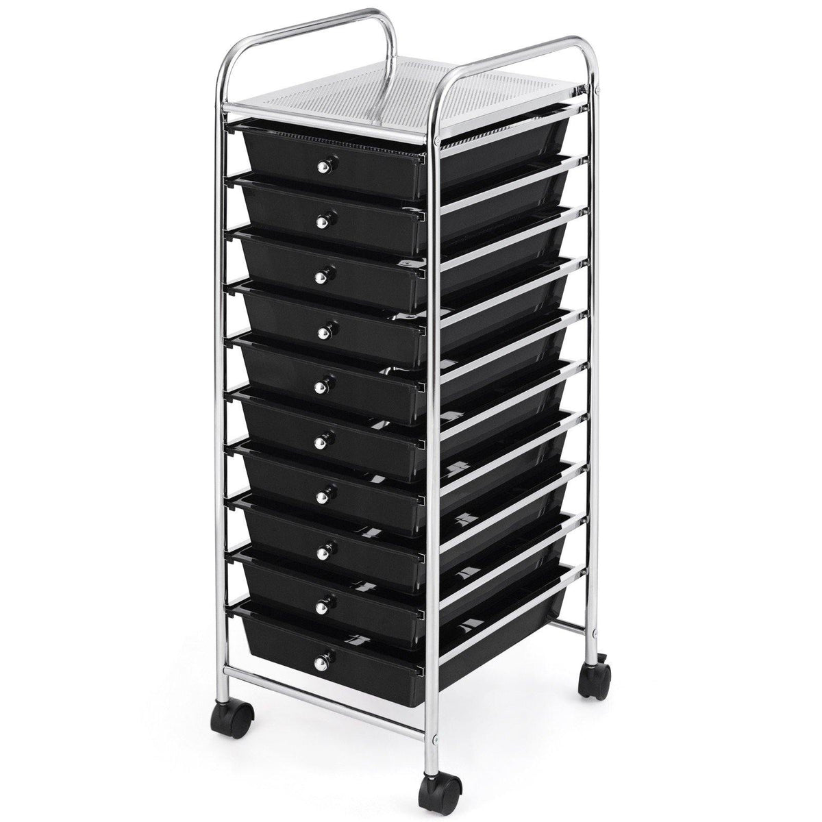 10 Drawer Rolling Storage Cart Scrapbook Paper Office School Organizer - Goflameus