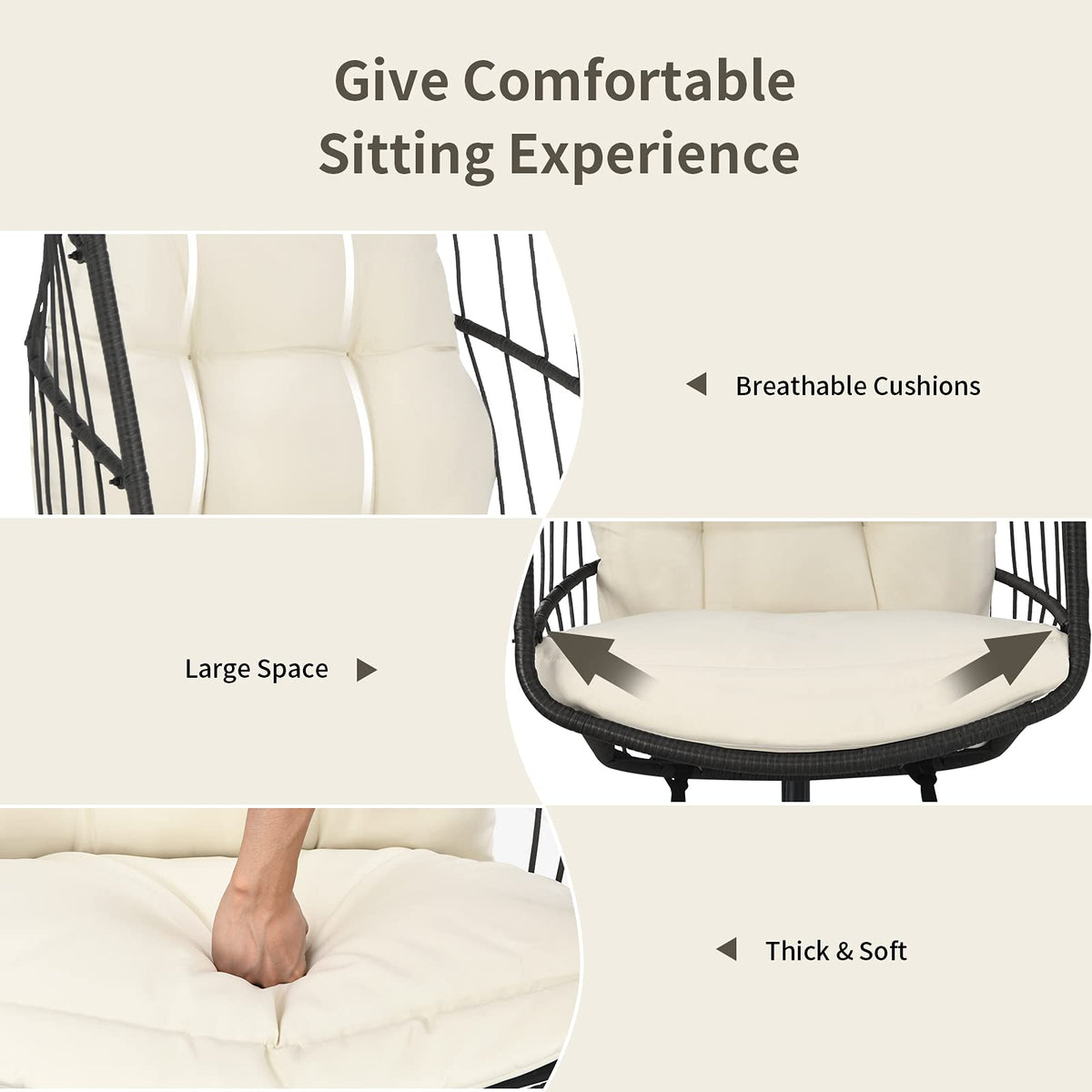 Goflame Hanging Egg Chair with Stand