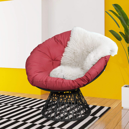 Goflame Rattan Round Papasan Chair