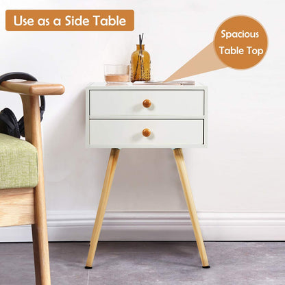 Goflame Nightstand W/2 Drawers for Bedroom