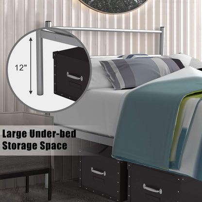 Goflame Twin Size Platform Bed with Headboard and Footboard