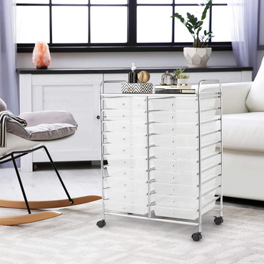 Goflame Storage Drawer Carts, 20-Drawer Organizer, Utility Cart on Wheels