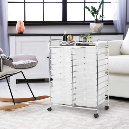 Goflame Storage Drawer Carts, 20-Drawer Organizer, Utility Cart on Wheels