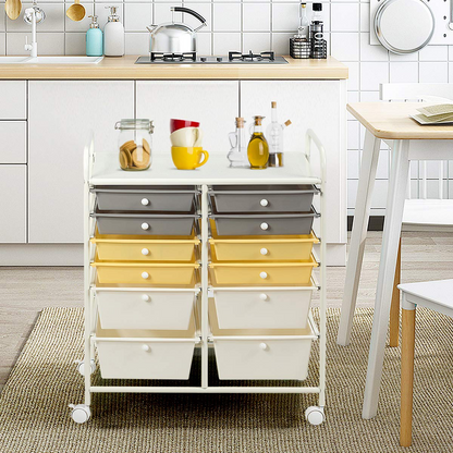 Goflame 12 Drawer Rolling Storage Cart