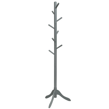 Coat Rack Freestanding, Wooden Entryway Coat Tree Hanger with 8 Hooks and 4 Sections