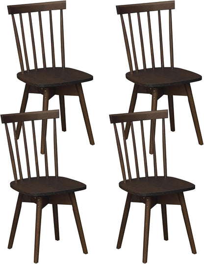 Goflame Windsor Mid Century Rubber Wood Kitchen Chairs with Swivel Seat & Spindle Back (2/4)