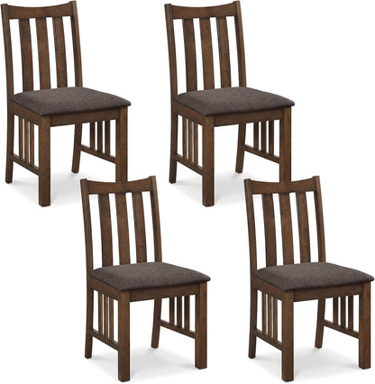 Goflame Rubber Wood Dining Chairs with Upholstered Cushioned Seat (2/4)