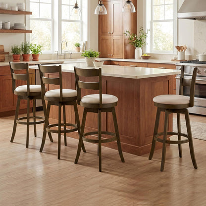 Goflame 30.5" Swivel Bar Stools Set of 2/4 with Fabric Upholstered Seat, High Back