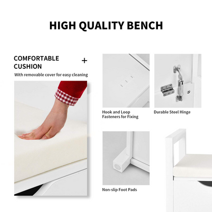 Goflame Shoe Storage Bench with Cushion