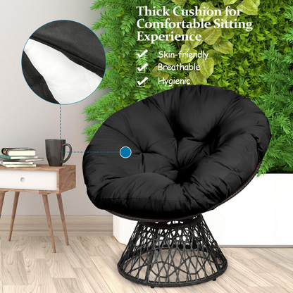 Goflame Rattan Round Papasan Chair