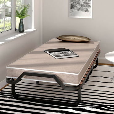 Goflame Rollaway Folding Bed with 4 Inch Mattress