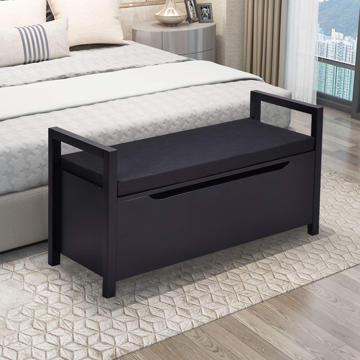 Goflame Shoe Storage Bench with Cushion
