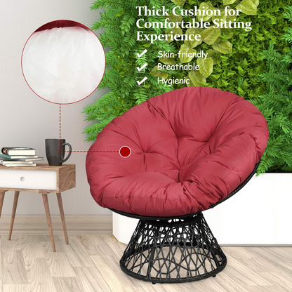 Goflame Rattan Round Papasan Chair