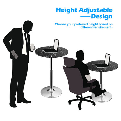 Goflame Round Pub Table Height Adjustable, 360 Degree Swivel Cocktail Pub Table, Office Bar Table