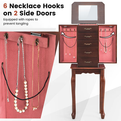 Jewelry Cabinet Chest Armoire Stand, Functional Jewelry Storage Organizer