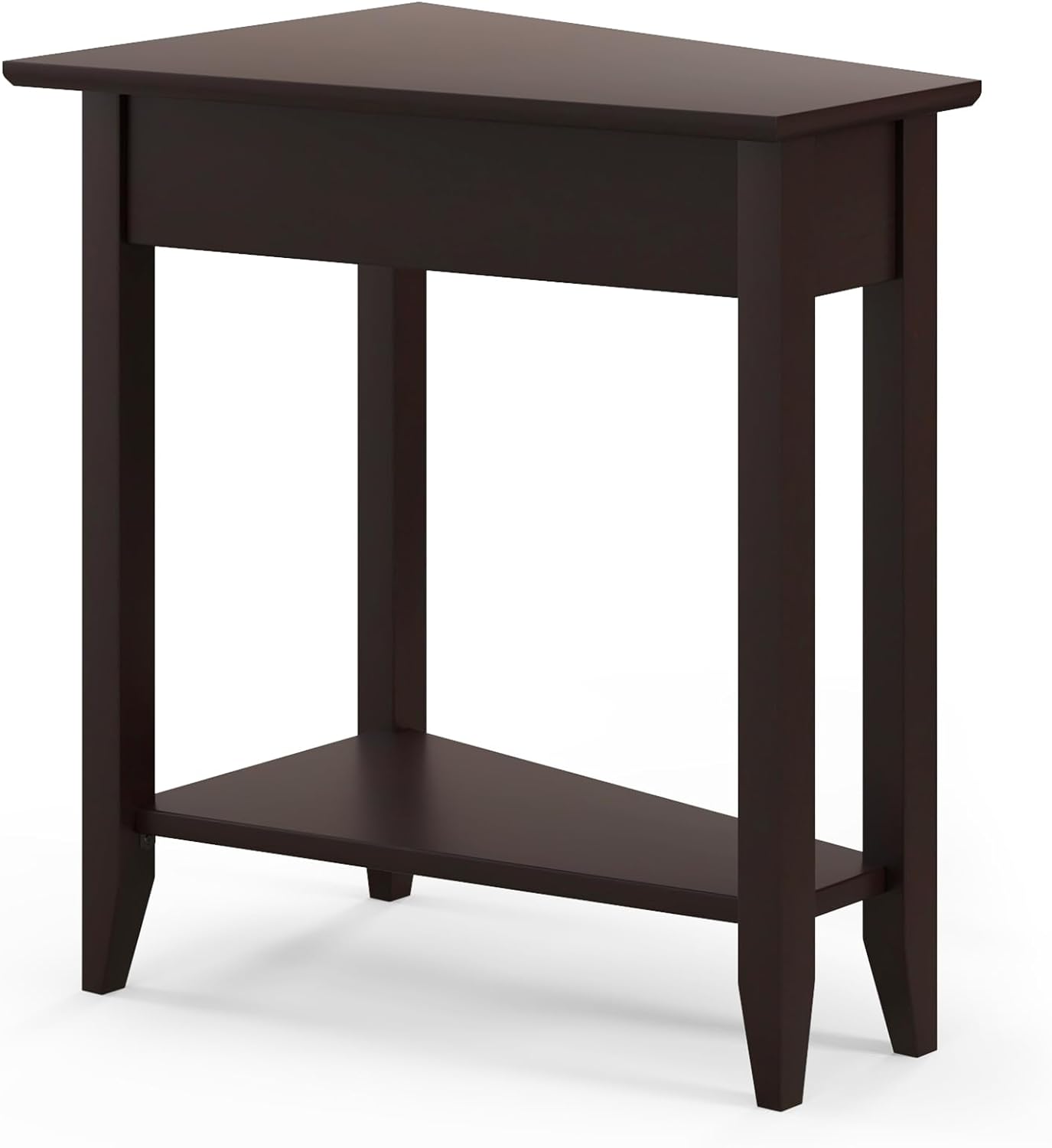 Triangle Side Table with Storage Shelf - Goflame