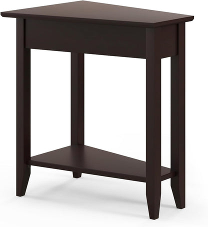 Triangle Side Table with Storage Shelf - Goflame