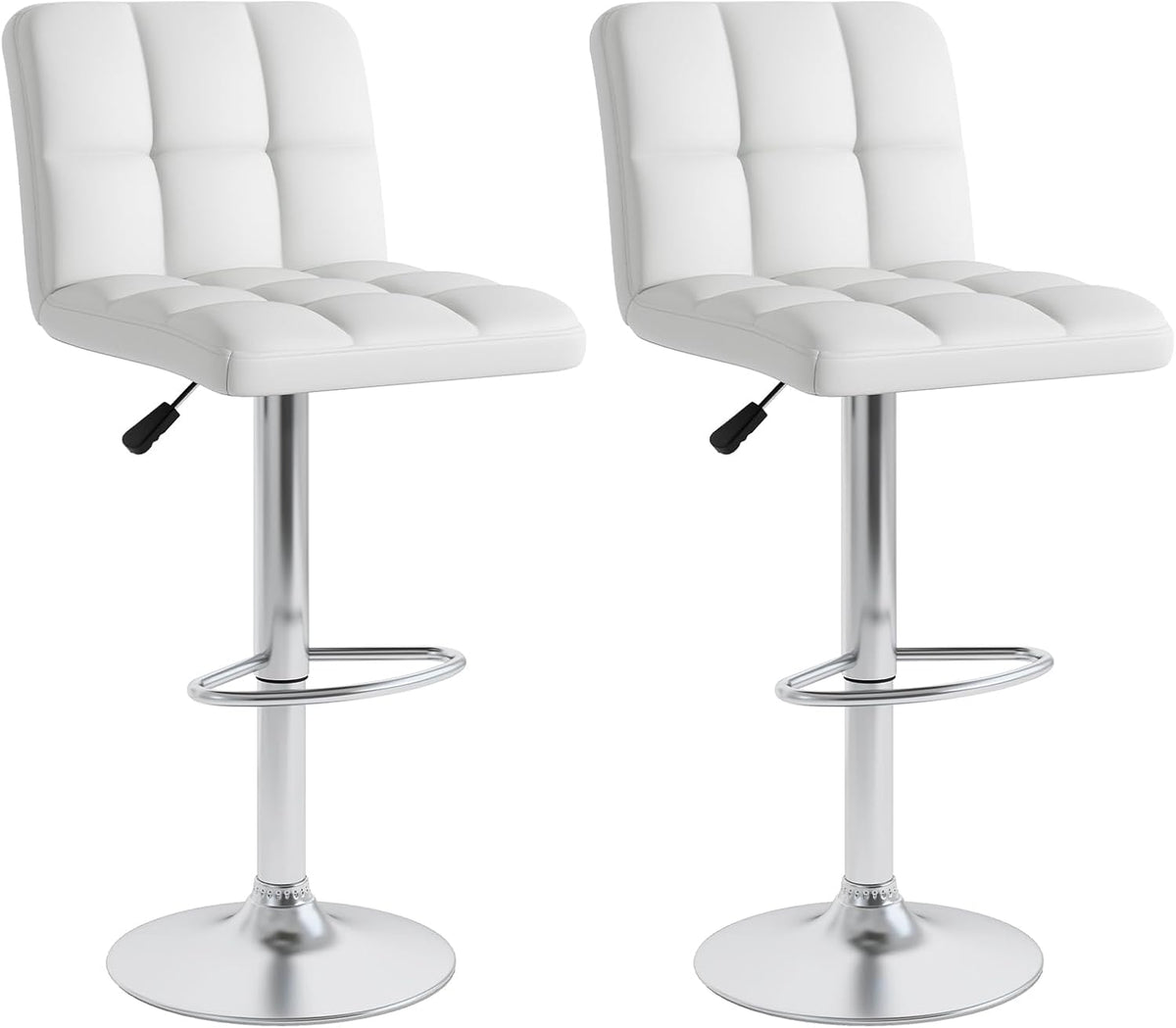 Goflame Swivel Bar Stools Set of 2/4, Upholstered Counter Height Bar Chairs with Back