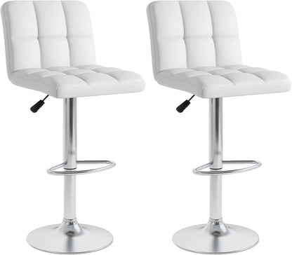 Goflame Swivel Bar Stools Set of 2/4, Upholstered Counter Height Bar Chairs with Back