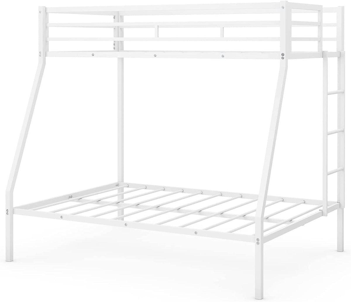 Goflame Metal Bunk Bed, Twin Over Full Size Bed w/ Removable Ladder & Steel Slats Support