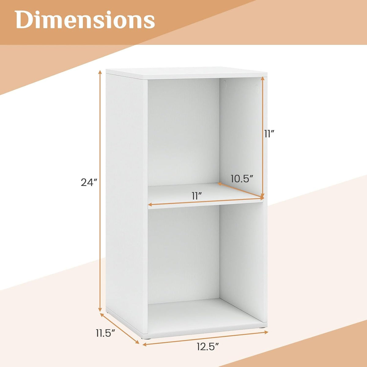 Goflame 3-Cube Modern Bookcase, Vertical or Horizontal