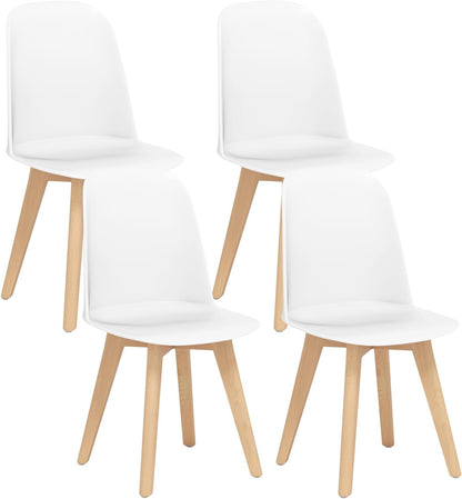 Goflame Modern Dining Chairs Set of 2/4 Armless Kitchen Chair w/Solid Beech Wood Legs
